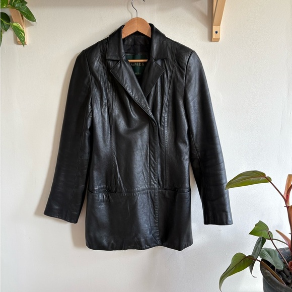 Vintage Danier Black Leather Blazer Coat – Women’s Small - Picture 6 of 7